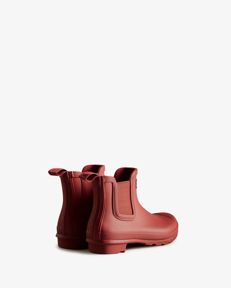 Botas Chelsea Originais Femininas Hunter Vermelho Militar