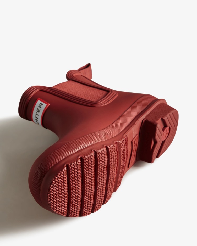 Botas Chelsea Originais Femininas Hunter Vermelho Militar