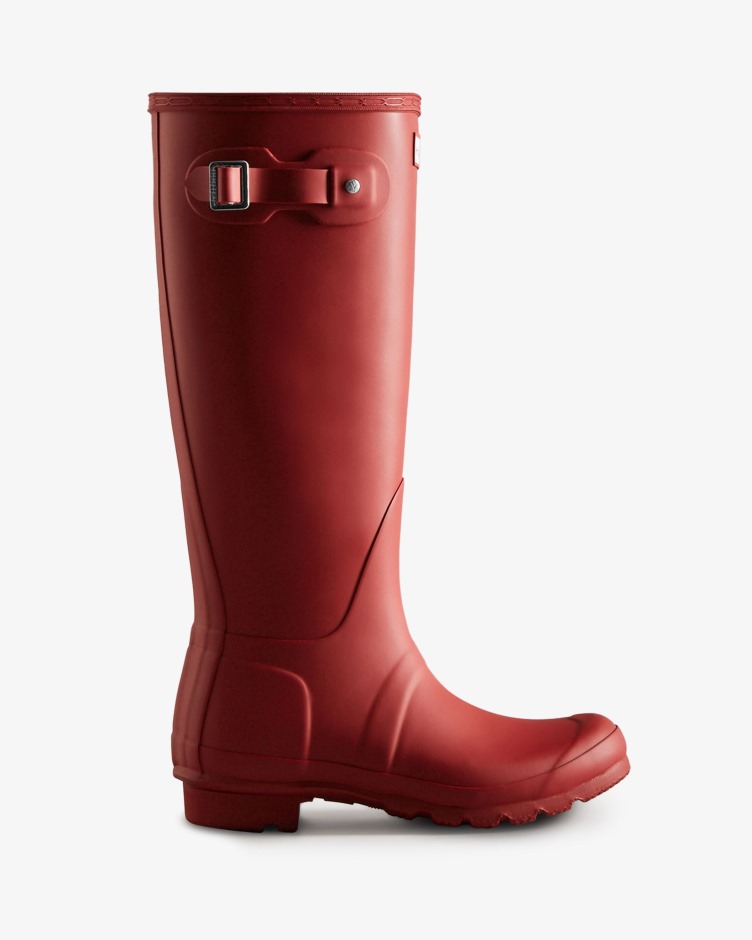 Botas De Chuva Altas Originais Femininas Hunter Vermelho Militar