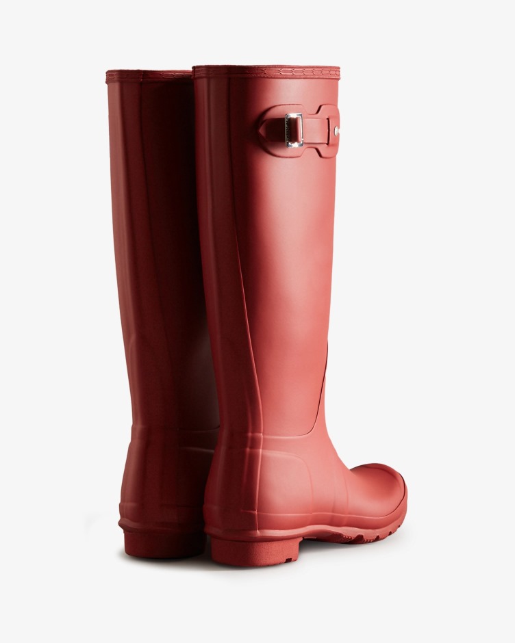 Botas De Chuva Altas Originais Femininas Hunter Vermelho Militar