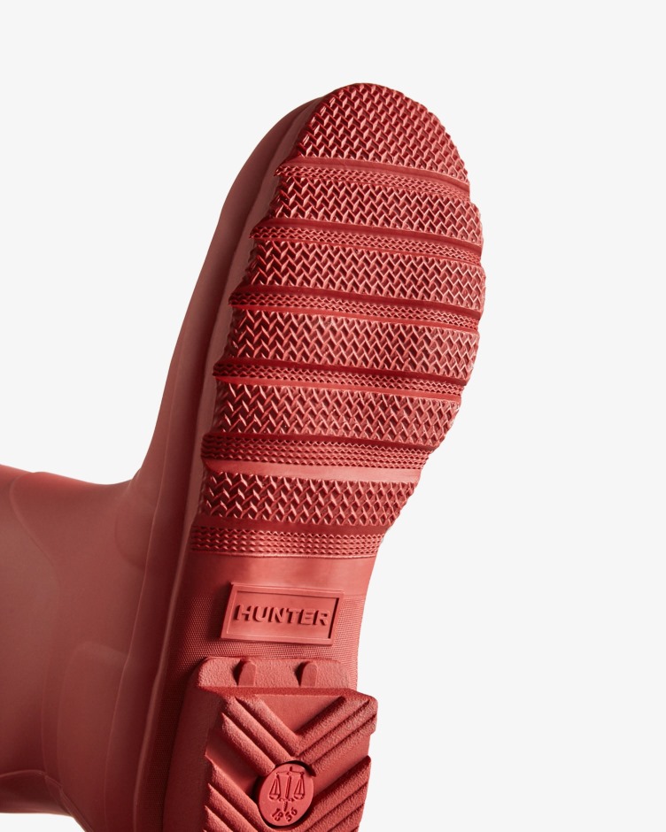 Botas De Chuva Altas Originais Femininas Hunter Vermelho Militar