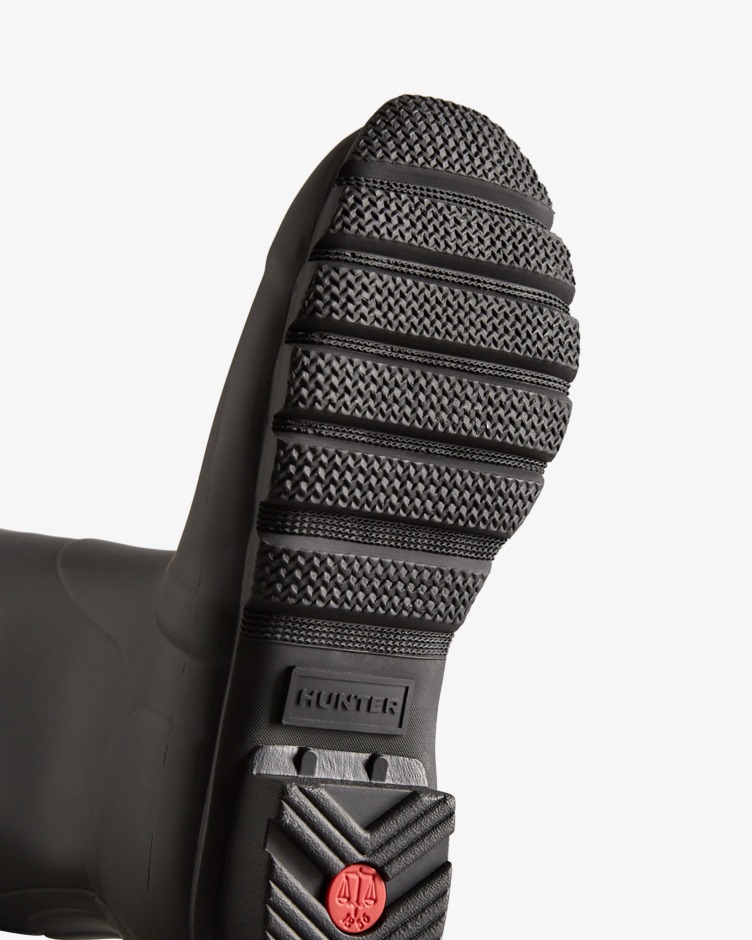 Botas De Chuva Ajustáveis ​​de Costas Altas Femininas Hunter Pretas