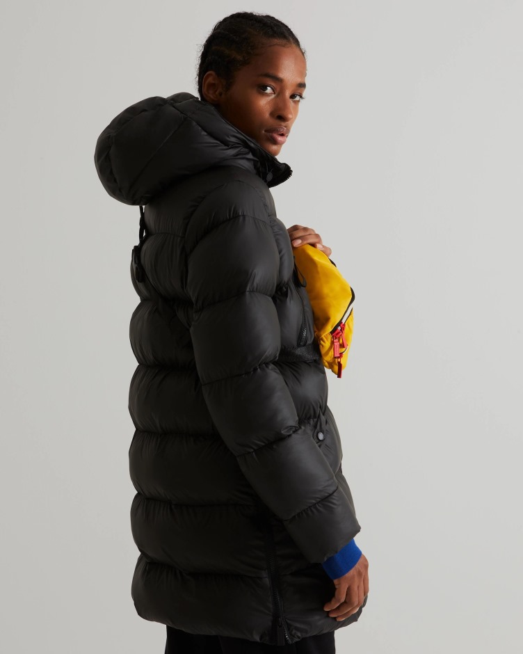 Jaqueta Puffer Emborrachada Com Isolamento Feminino Caçador Preto