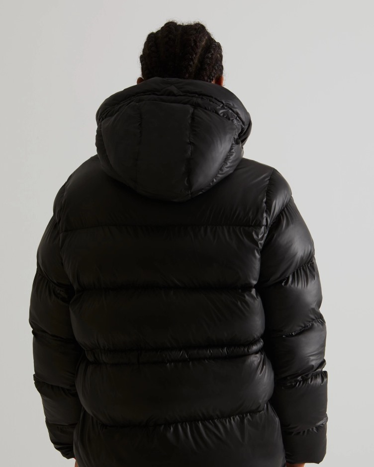 Jaqueta Puffer Feminina Emborrachada Com Isolamento Em Linha Preta Para Caçador