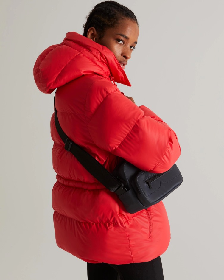 Jaqueta Puffer Feminina Emborrachada Com Isolamento Emborrachado Vermelho Chill