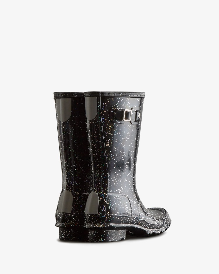 Hunter Big Kids (5-11 Anos) Botas De Chuva Gigante Glitter Pretas