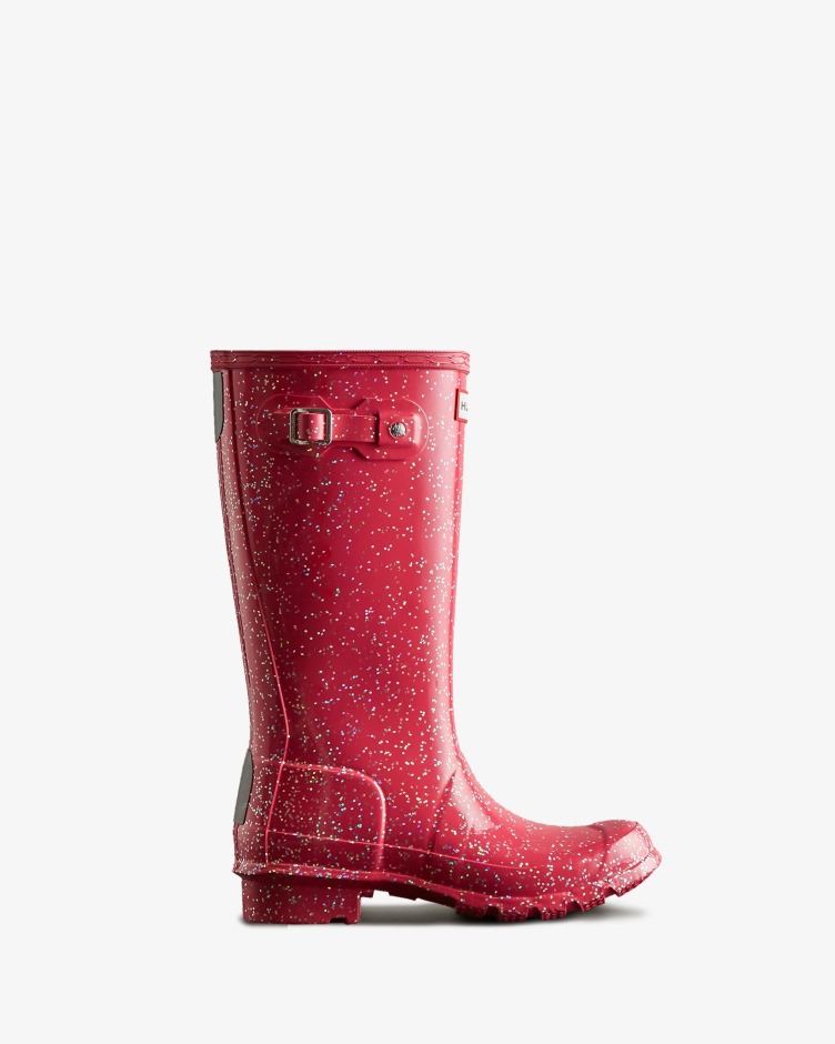 Hunter Big Kids (5-11 Anos) Botas De Chuva Com Glitter Gigante Thrift Rosa