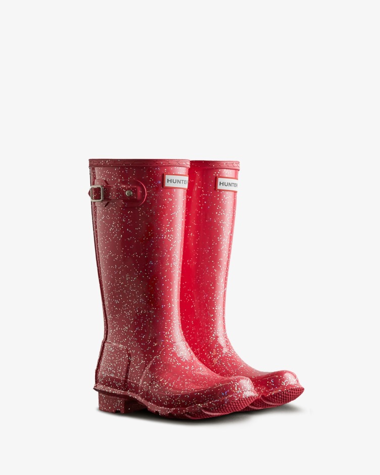 Hunter Big Kids (5-11 Anos) Botas De Chuva Com Glitter Gigante Thrift Rosa