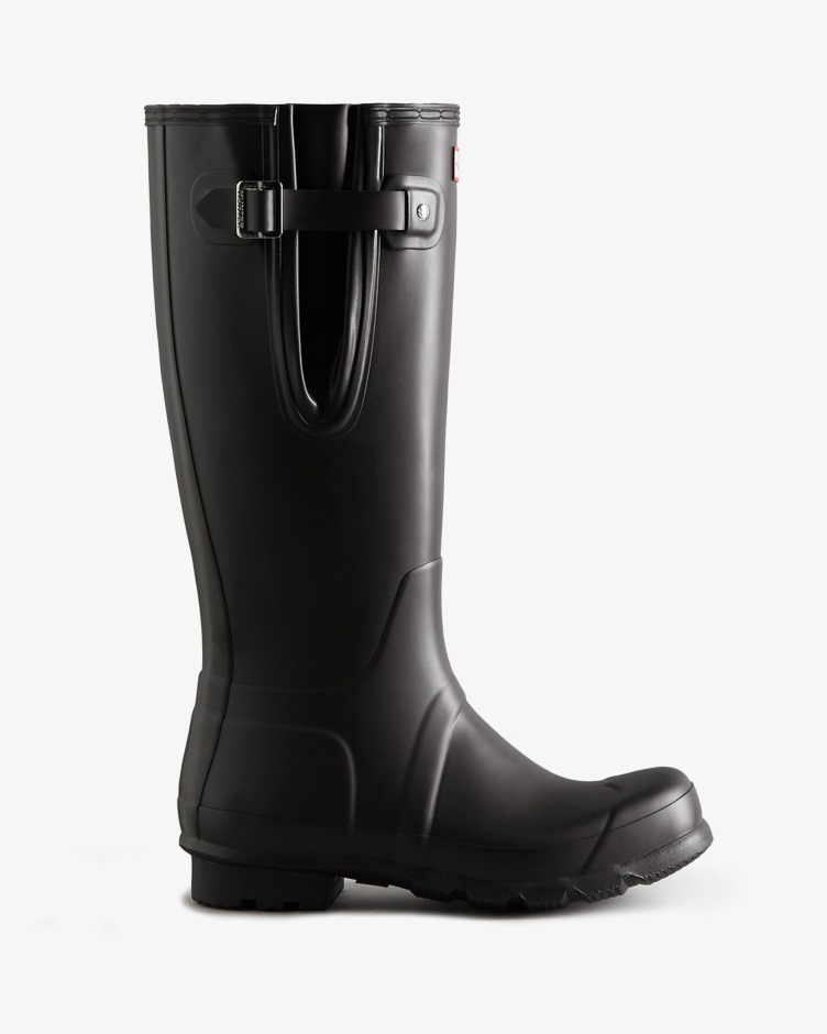 Botas De Chuva Ajustáveis ​​laterais Altas Masculinas Hunter Pretas