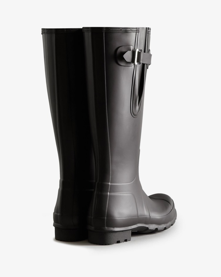 Botas De Chuva Ajustáveis ​​laterais Altas Masculinas Hunter Pretas