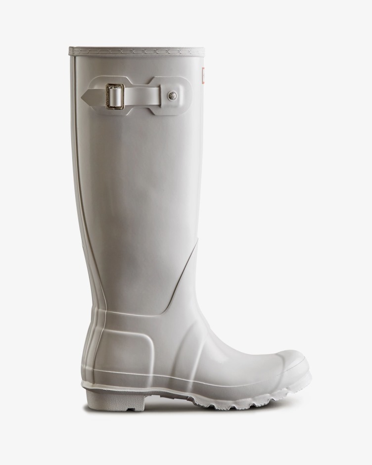 Botas De Chuva De Alto Brilho Originais Para Mulheres Caçadoras Brancas