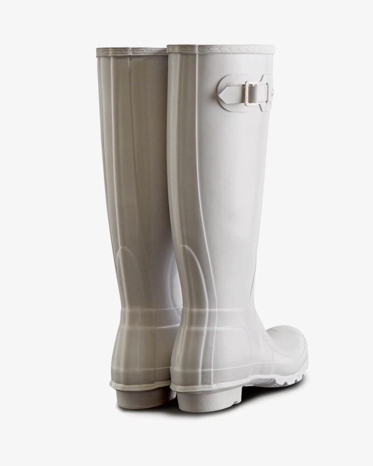 Botas De Chuva De Alto Brilho Originais Para Mulheres Caçadoras Brancas