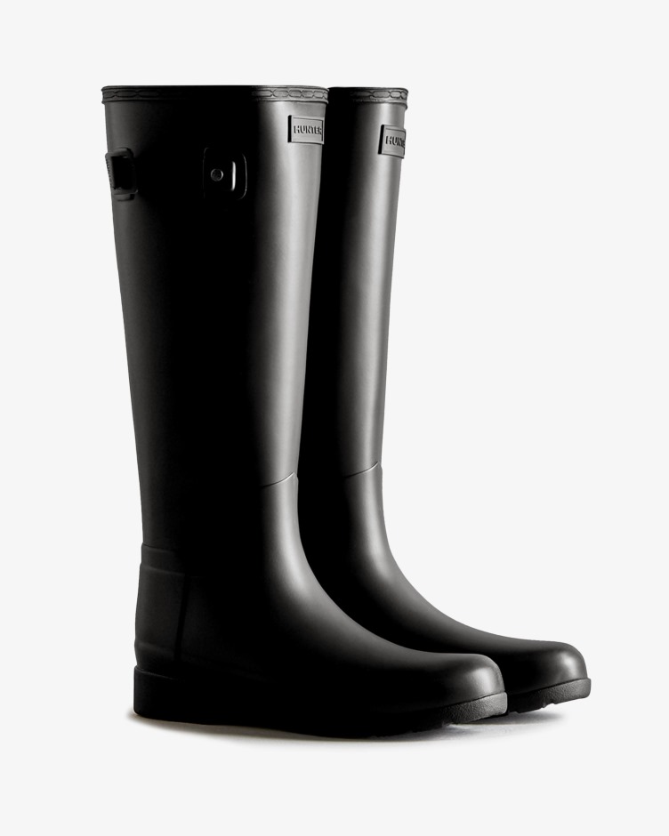 Botas De Chuva Altas Refinadas Para Mulheres Caçadoras Pretas