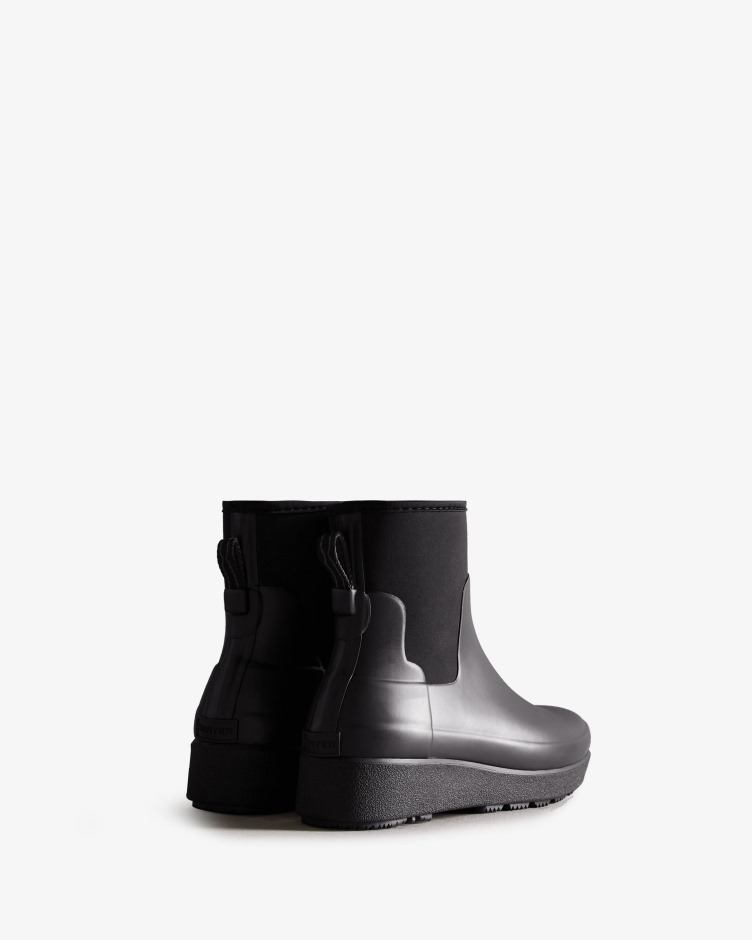 Botas Chelsea Pretas De Neoprene De Neoprene De Ajuste Fino Refinado Para Mulheres Caçadores