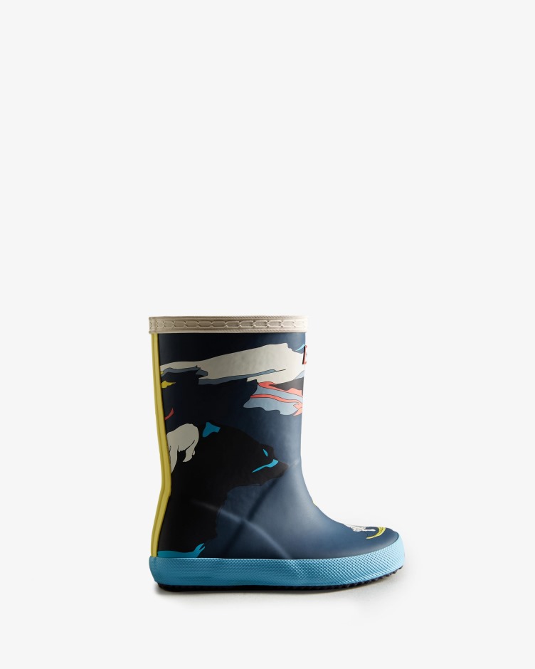 Hunter Kids First (18 Meses-8 Anos) Botas De Chuva Com Estampa De Iceberg Iceberg Kerhuelen Marinha