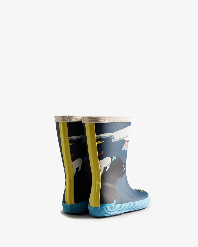 Hunter Kids First (18 Meses-8 Anos) Botas De Chuva Com Estampa De Iceberg Iceberg Kerhuelen Marinha