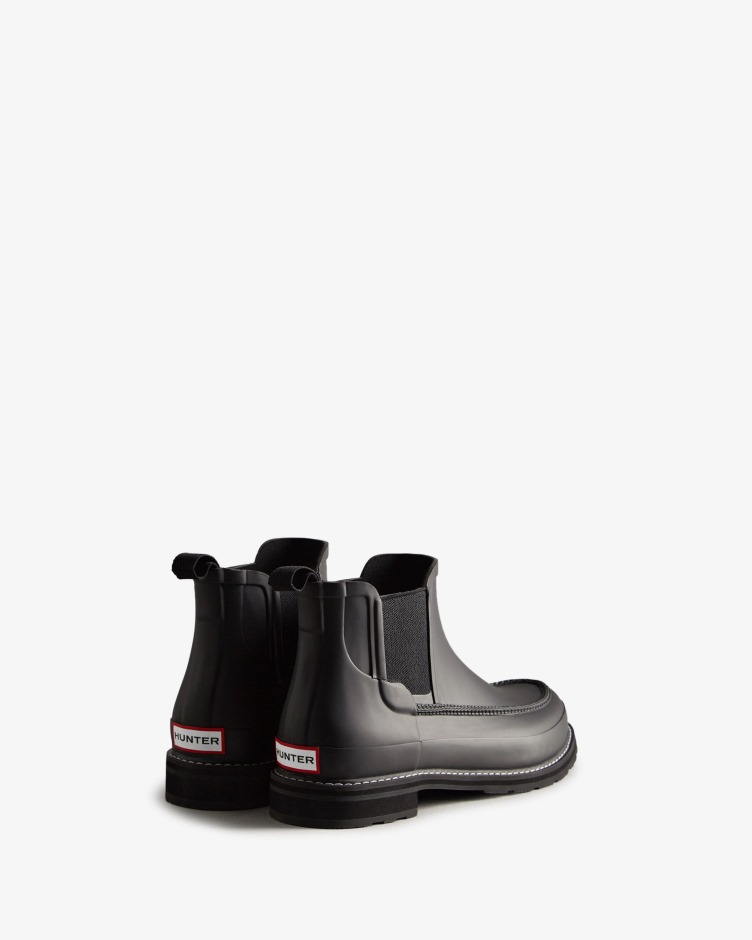 Botas Chelsea De Moc Toe Refinadas Para Homem Caçador Preto-preto