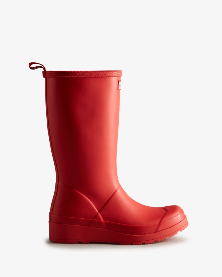 Hunter Feminino Jogar Botas De Chuva Altas Logotipo Vermelho