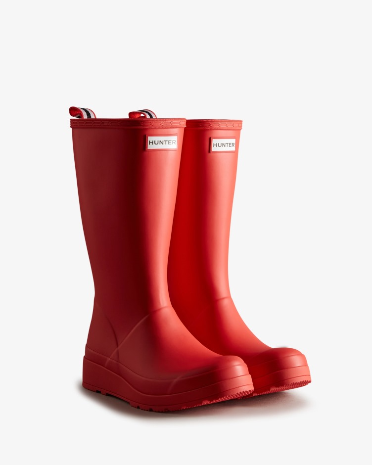 Hunter Feminino Jogar Botas De Chuva Altas Logotipo Vermelho