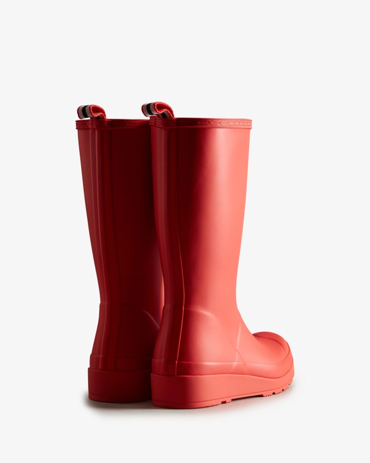 Hunter Feminino Jogar Botas De Chuva Altas Logotipo Vermelho