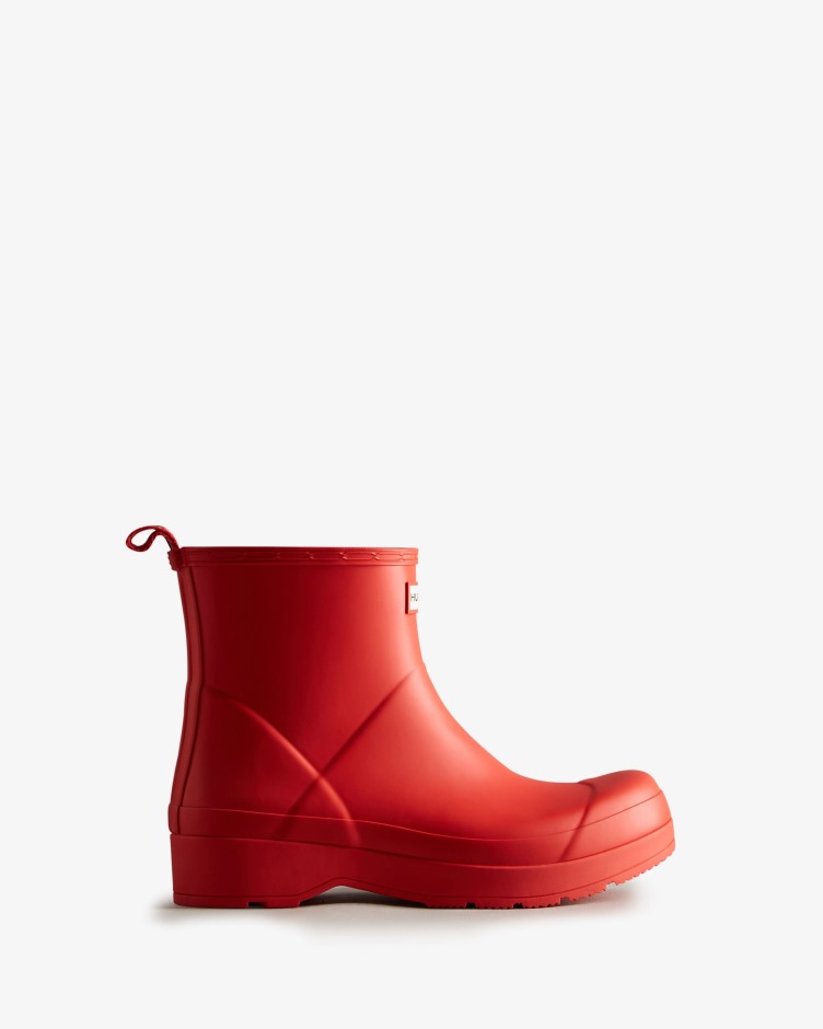 Hunter Masculino Jogar Botas De Chuva Curtas Logotipo Vermelho