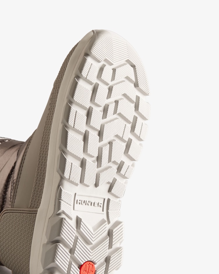 Botas De Neve Curtas Metálicas Com Isolamento Para Mulheres Caçadores Cinza Prateado Escuro