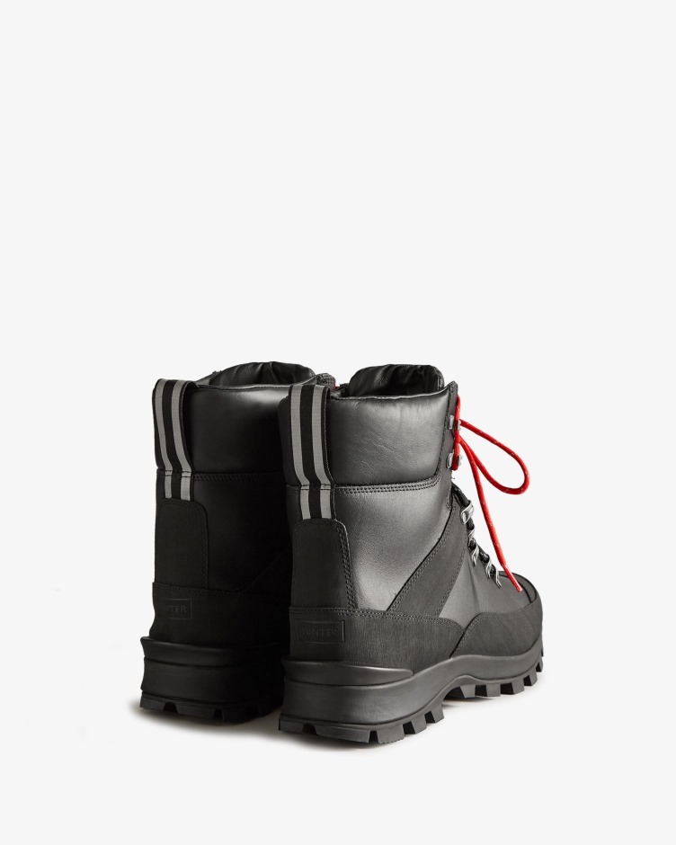 Botas De Comando De Couro Isoladas Para Homens Caçadores Pretas