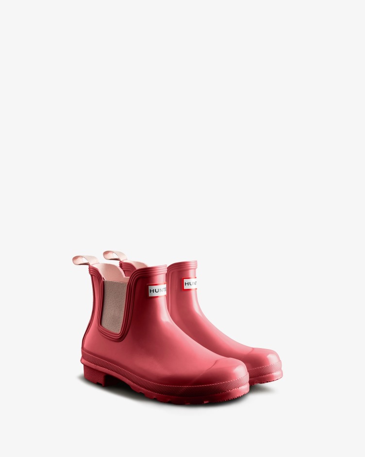 Botas Chelsea De Brilho Original Feminina Hunter Rosa Shiver-salt Pink