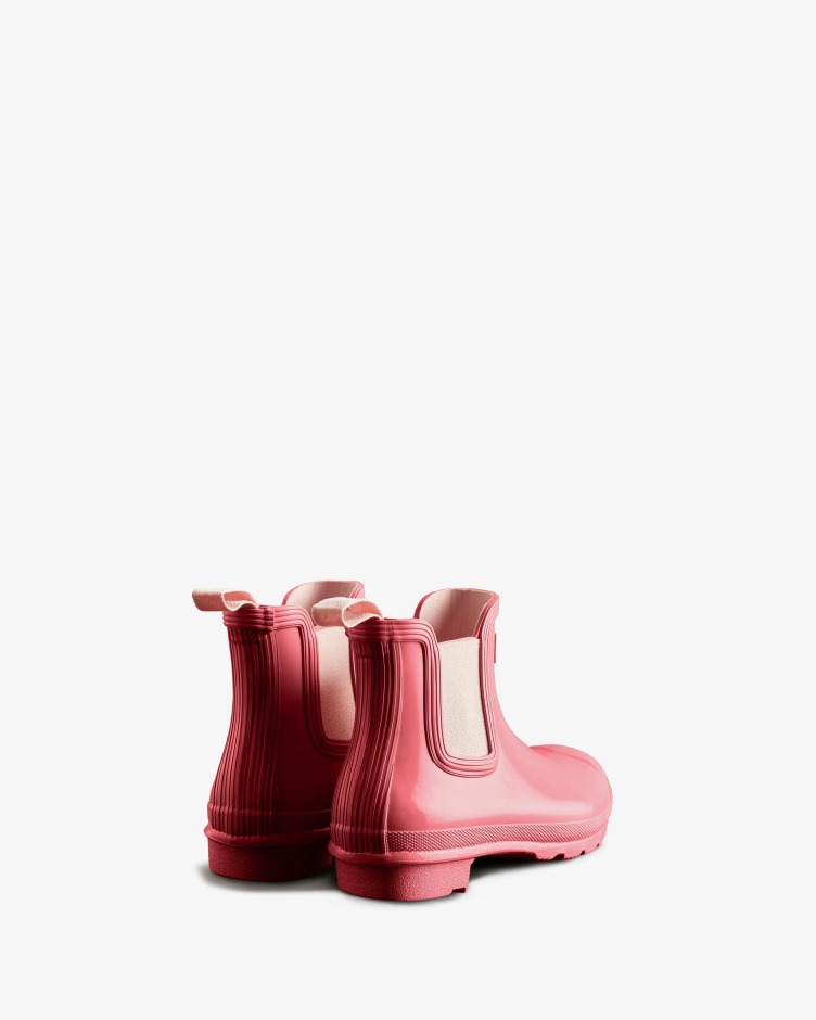 Botas Chelsea De Brilho Original Feminina Hunter Rosa Shiver-salt Pink