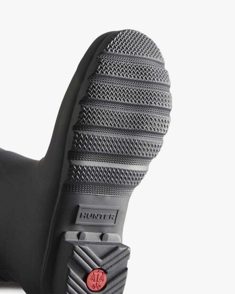 Botas De Chuva De Dois Tons Ajustáveis ​​de Costas Curtas Femininas Hunter Preto Gelo-preto