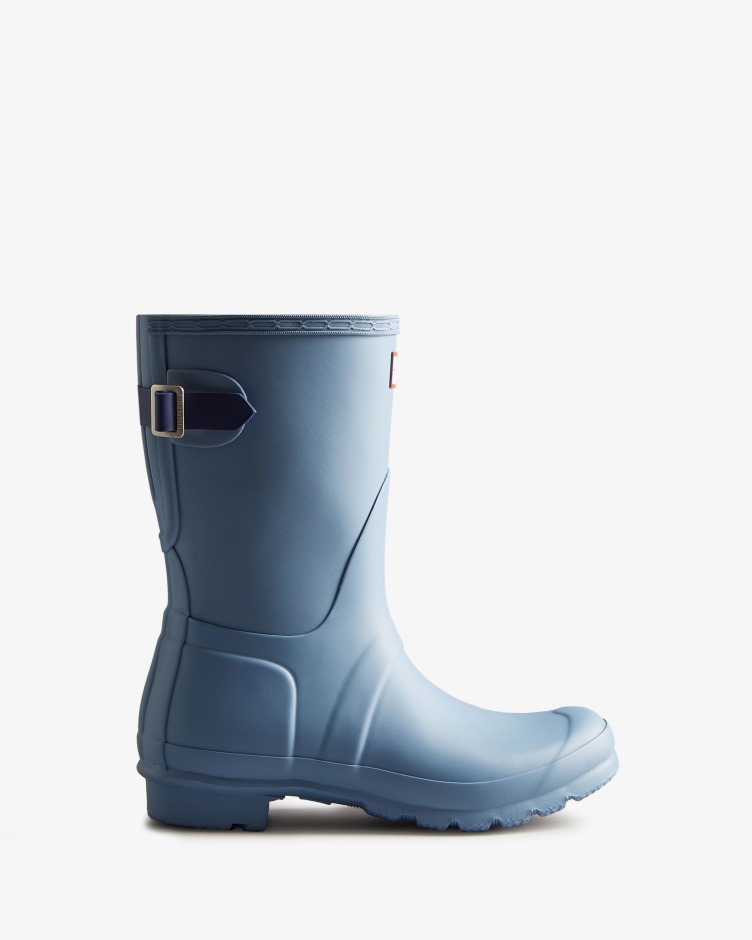 Botas De Chuva Ajustáveis ​​de Costas Curtas Femininas Hunter Bouvet Blue-balder Blue