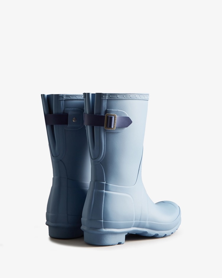 Botas De Chuva Ajustáveis ​​de Costas Curtas Femininas Hunter Bouvet Blue-balder Blue