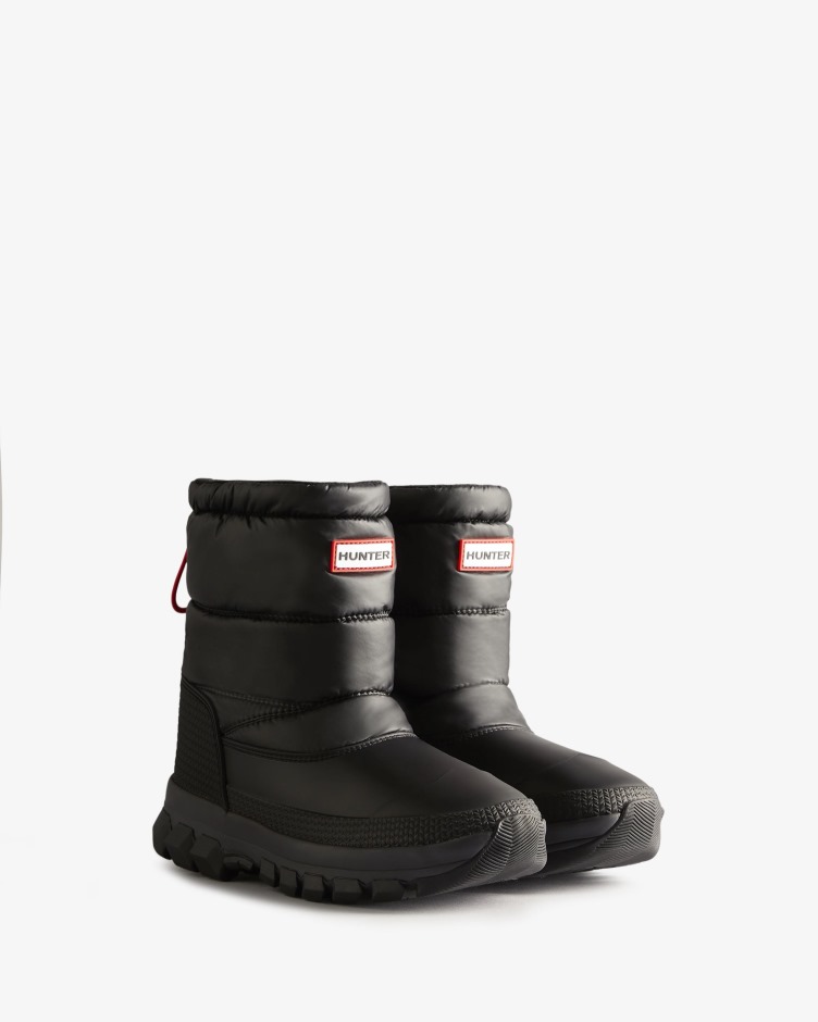 Botas De Neve Curtas Femininas Hunter Isoladas Pretas