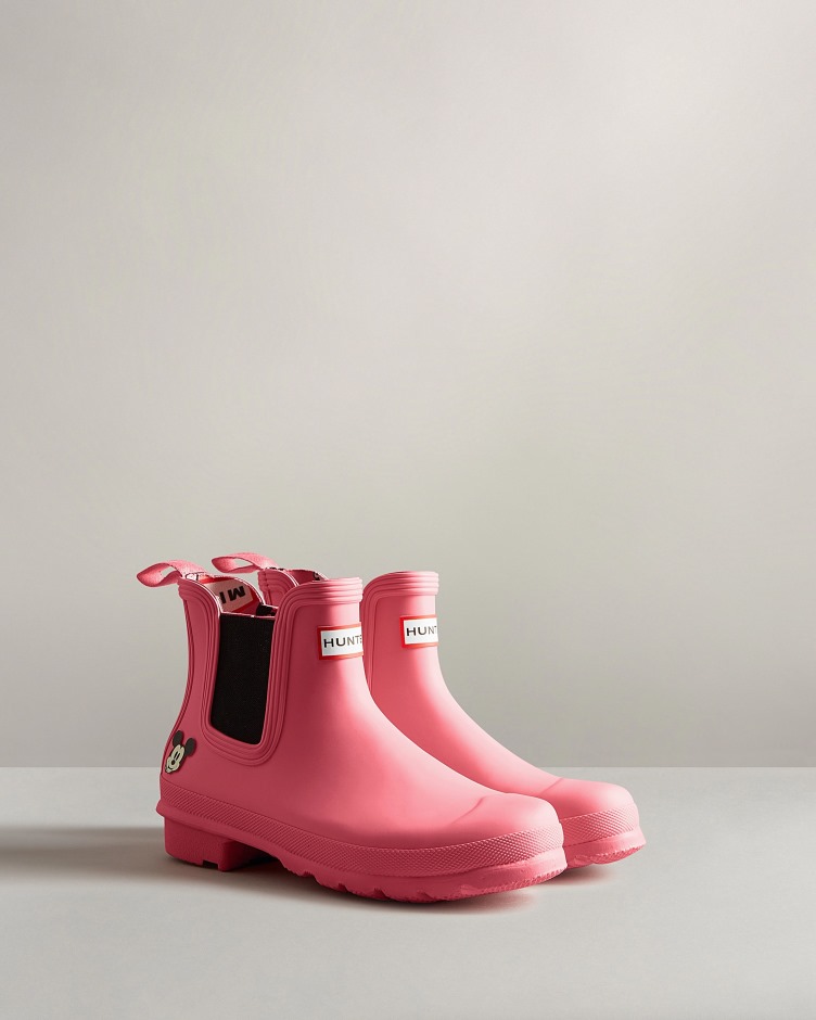 Botas Femininas Hunter Disney Chelsea Rosa Shiver