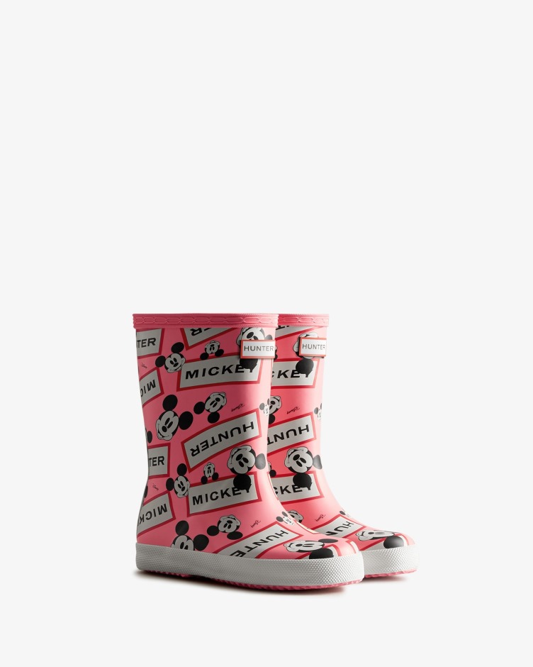 Hunter Kids First (18 Meses-8 Anos) Botas De Chuva Da Disney Rosa Arrepio