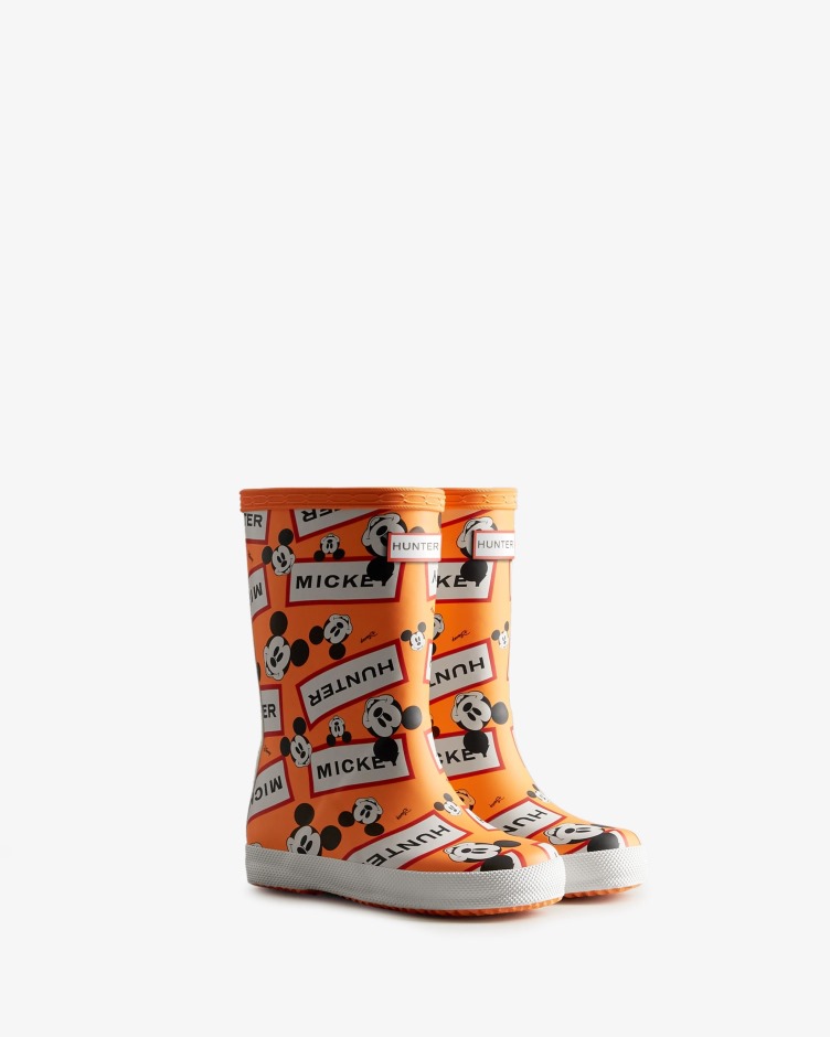 Hunter Kids First (18 Meses-8 Anos) Botas De Chuva Da Disney Aurora Laranja