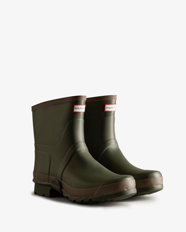 Hunter Jardineiro Botas De Chuva Curtas Verde-oliva Escura