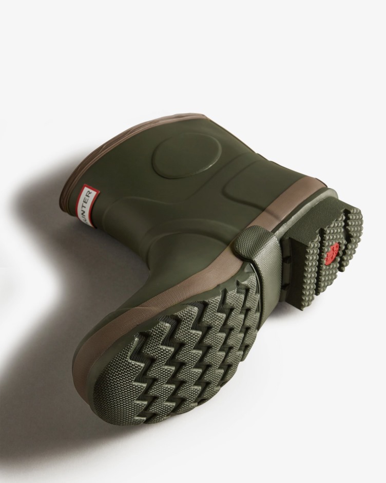 Hunter Jardineiro Botas De Chuva Curtas Verde-oliva Escura