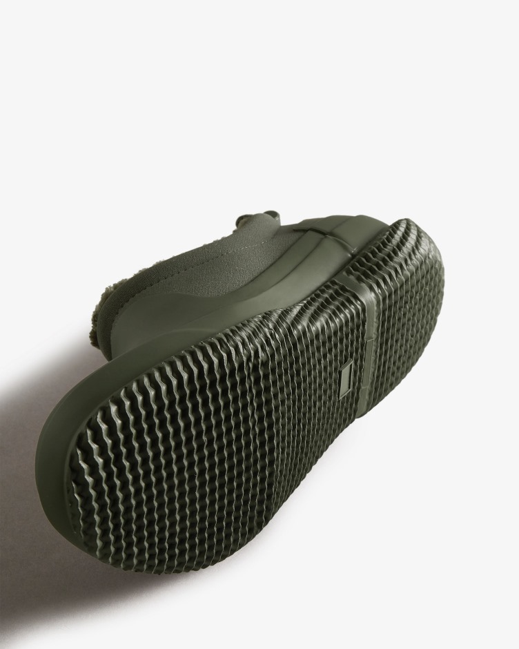 Sapato De Shearling Vegan Com Isolamento Para Mulheres Caçadores Azeitona Escura