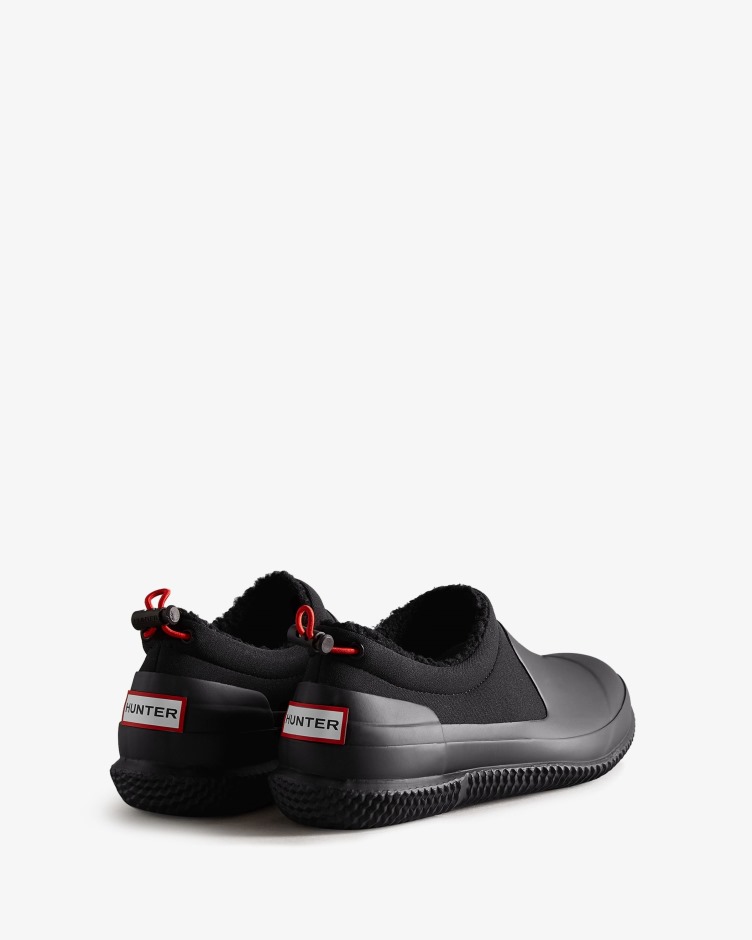 Sapato De Shearling Vegan Isolado Para Mulheres Caçadores Preto