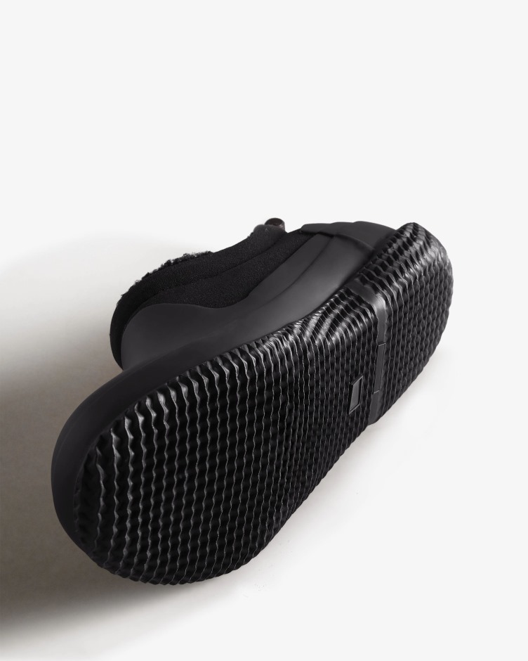 Sapato De Shearling Vegan Isolado Para Mulheres Caçadores Preto