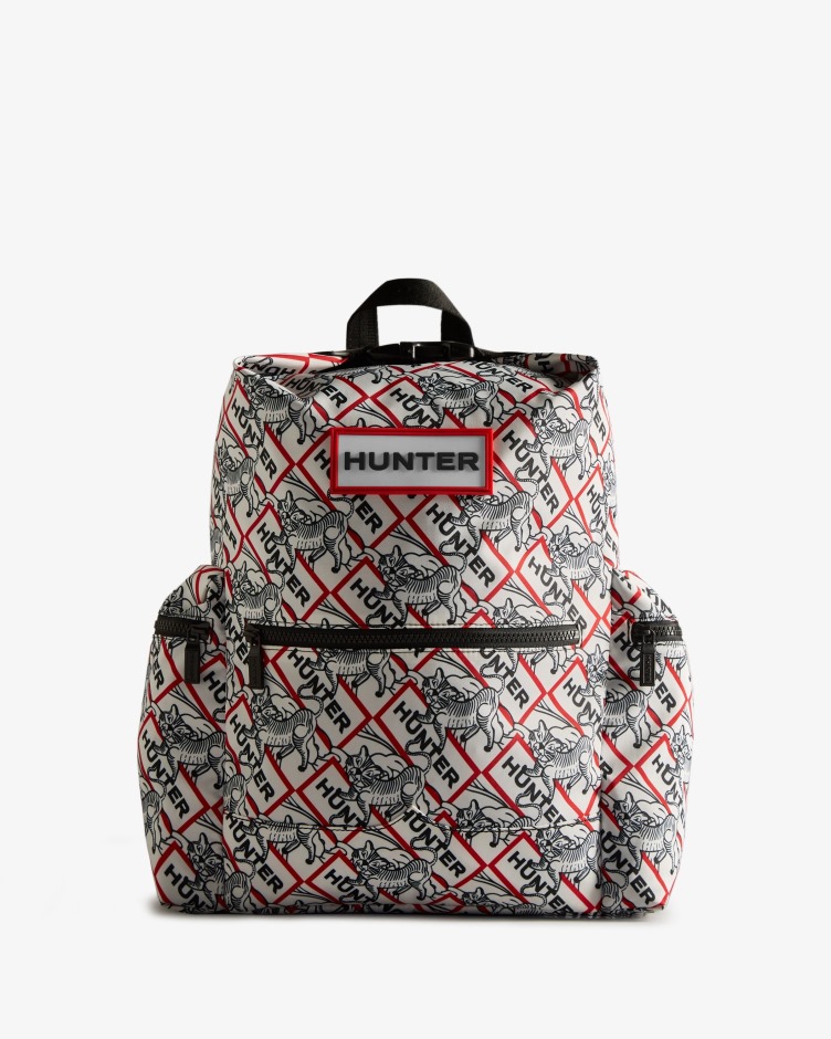 Hunter Nylon Top Clip Lunar Ano Novo Mochila Estampa De Tigre Preto E Branco