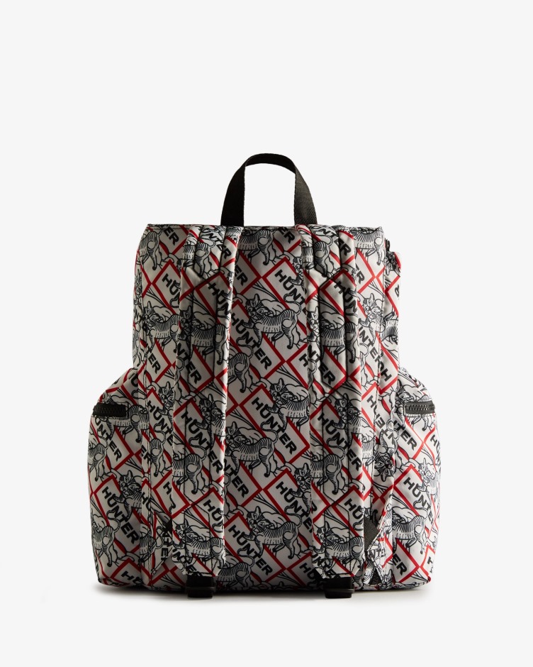 Hunter Nylon Top Clip Lunar Ano Novo Mochila Estampa De Tigre Preto E Branco
