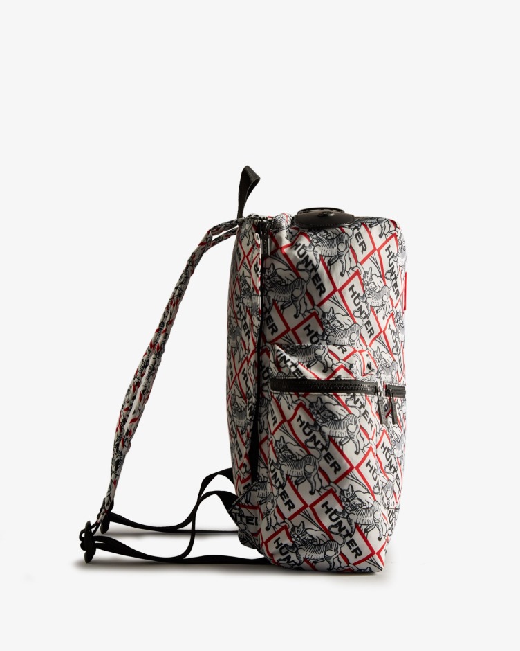 Hunter Nylon Top Clip Lunar Ano Novo Mochila Estampa De Tigre Preto E Branco