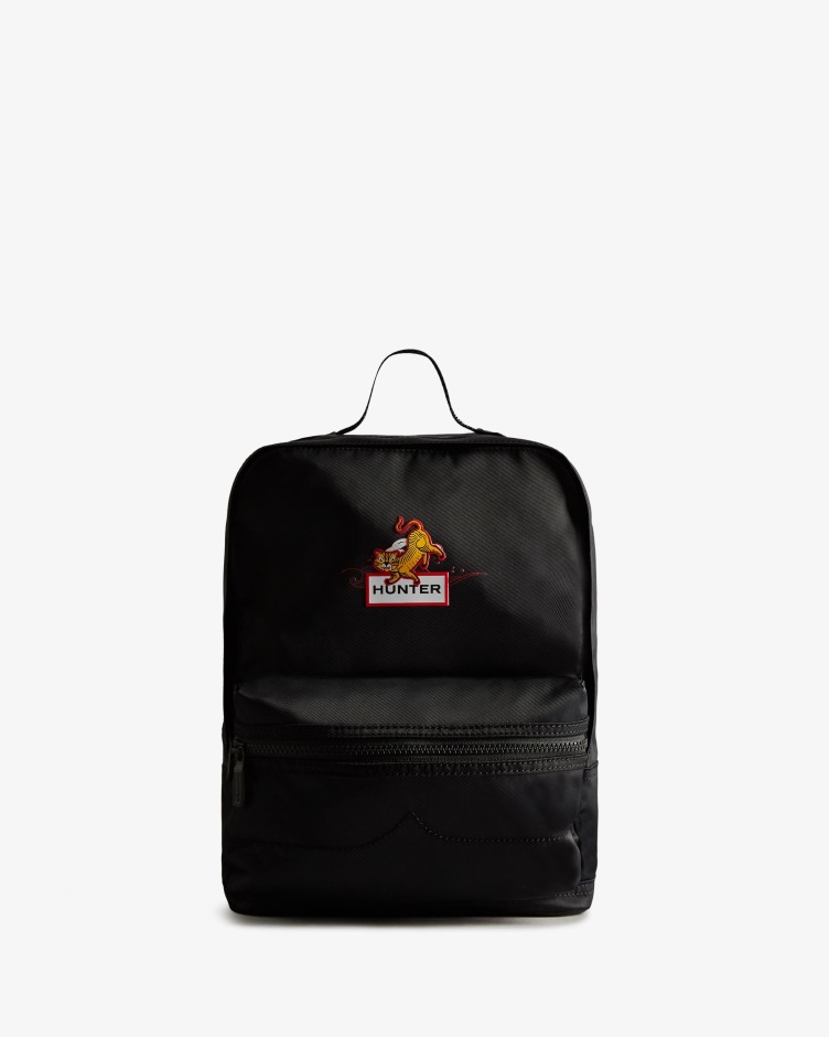 Caçador Crianças Nylon Ano Novo Lunar Mochila Com Logotipo Do Tigre Preta