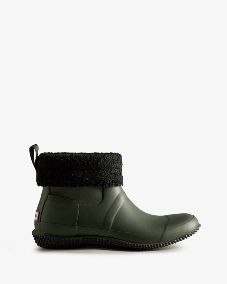 Botas De Shearling Veganas Com Isolamento Para Homens Caçadores Azeitona Escura