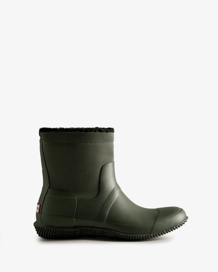 Botas De Shearling Veganas Com Isolamento Para Homens Caçadores Azeitona Escura