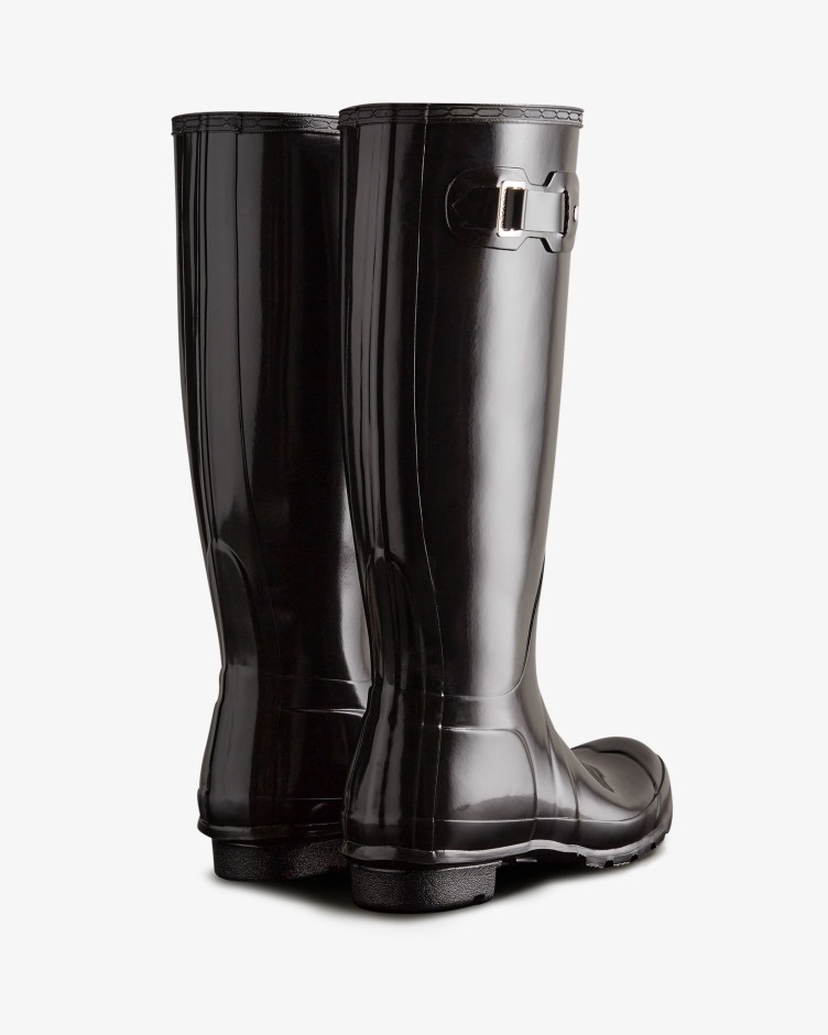 Botas De Chuva De Alto Brilho Originais De Mulher Hunter Pretas