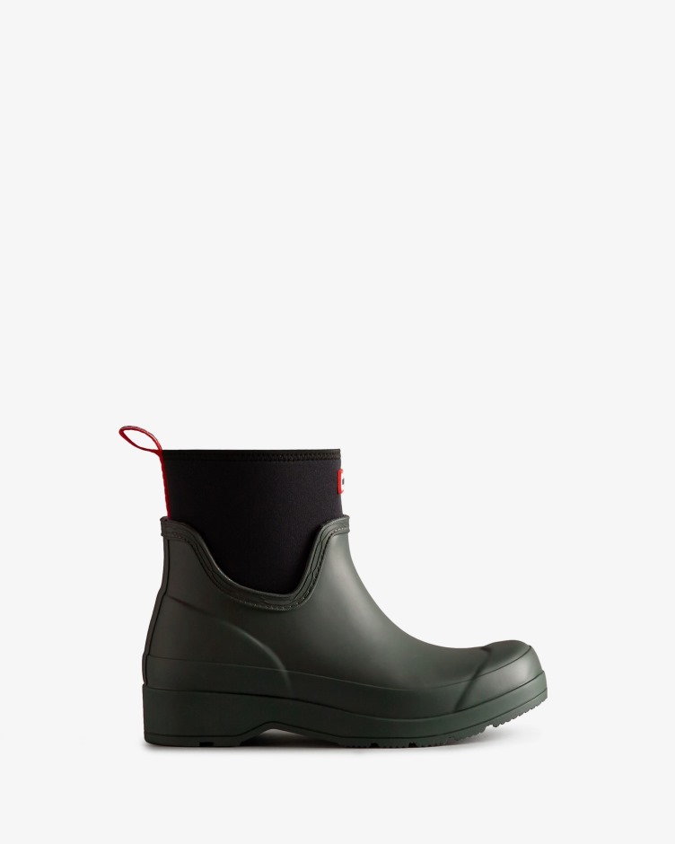 Hunter Botas De Chuva De Neoprene Curtas Femininas ártico Musgo Verde