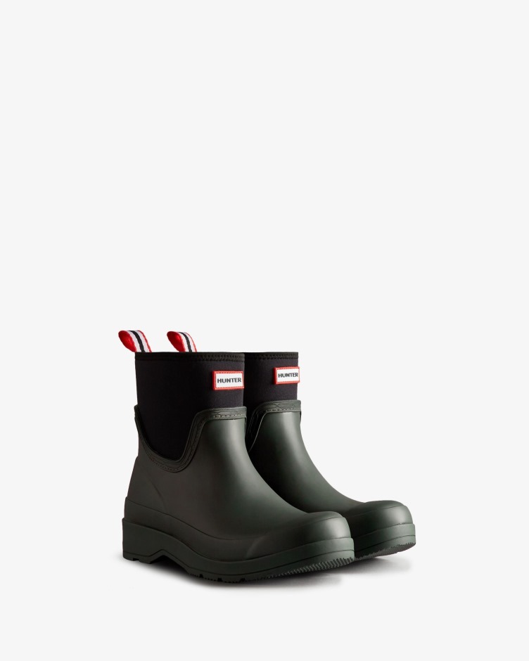 Hunter Botas De Chuva De Neoprene Curtas Femininas ártico Musgo Verde